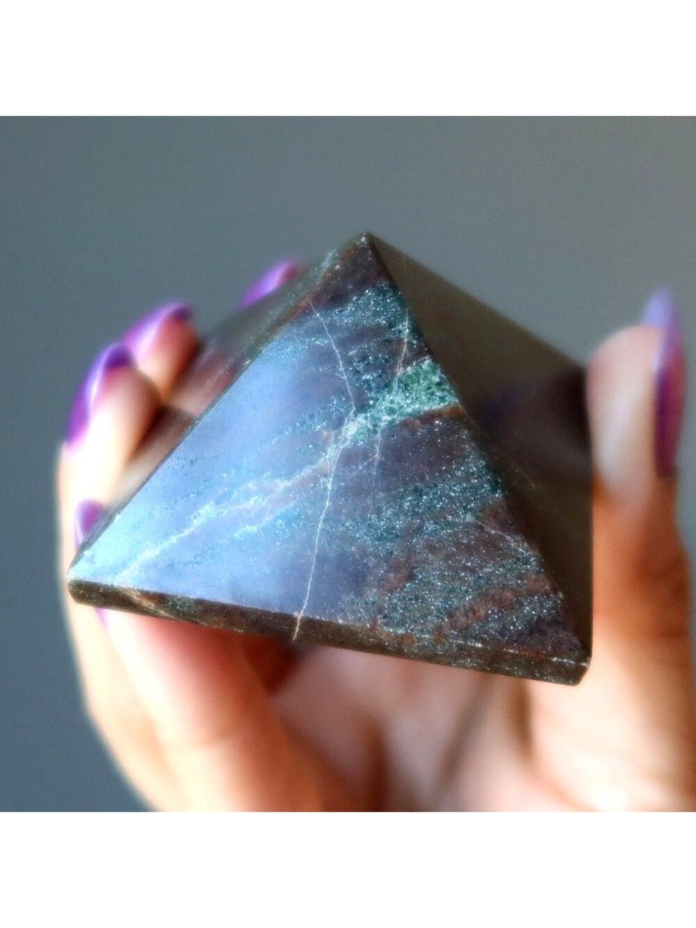 Garnet Pyramid Dark Red Geometric Stone